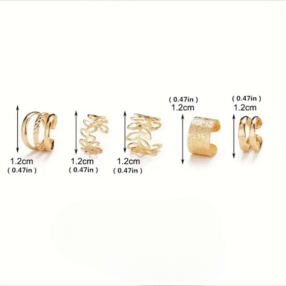 🆕New 5 Pcs Ear Cuff Non Piercing Earring Clip On Cartilage Helix Wrap Earrings - Picture 6 of 7